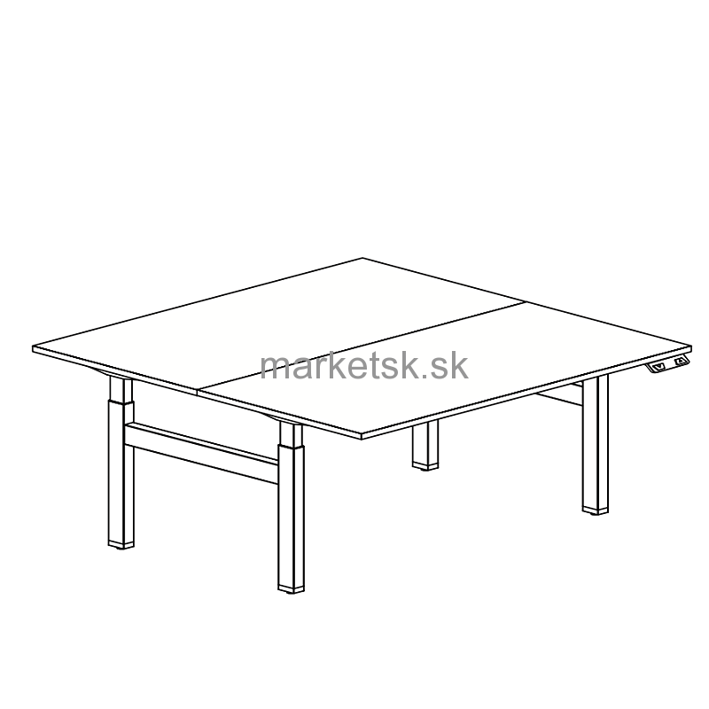 Elektricky nastaviteľný stôl DELTA DUO DX160 - 160 x 2x80 x 63-129 cm